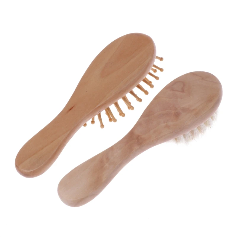 

2Pcs/Set Newborn Wooden Brush Comb Boy Girl Soft Hair Brush Head Massager High Quality and Brand New