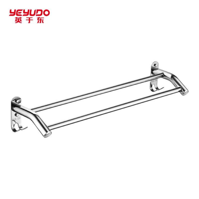 

304 Stainless Steel Towel Holder 3 Level Holder Towel Bar for Storage Bath Towels Bathroom Towel Rack with Hooks Wall Mounted