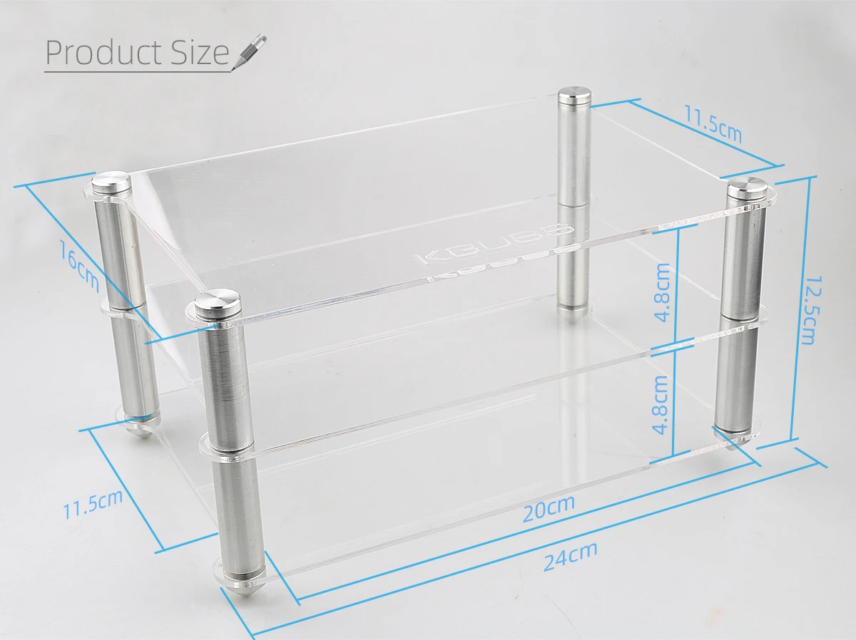 Kguss акриловый алюминиевый сплав стойка HIFI декодер DAC усилитель мощности