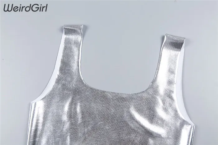 Weirdgirl/платье; повседневные модные вечерние мини-платья без рукавов; однотонное платье на бретельках с открытыми плечами; Серебряная уличная одежда; сезон лето
