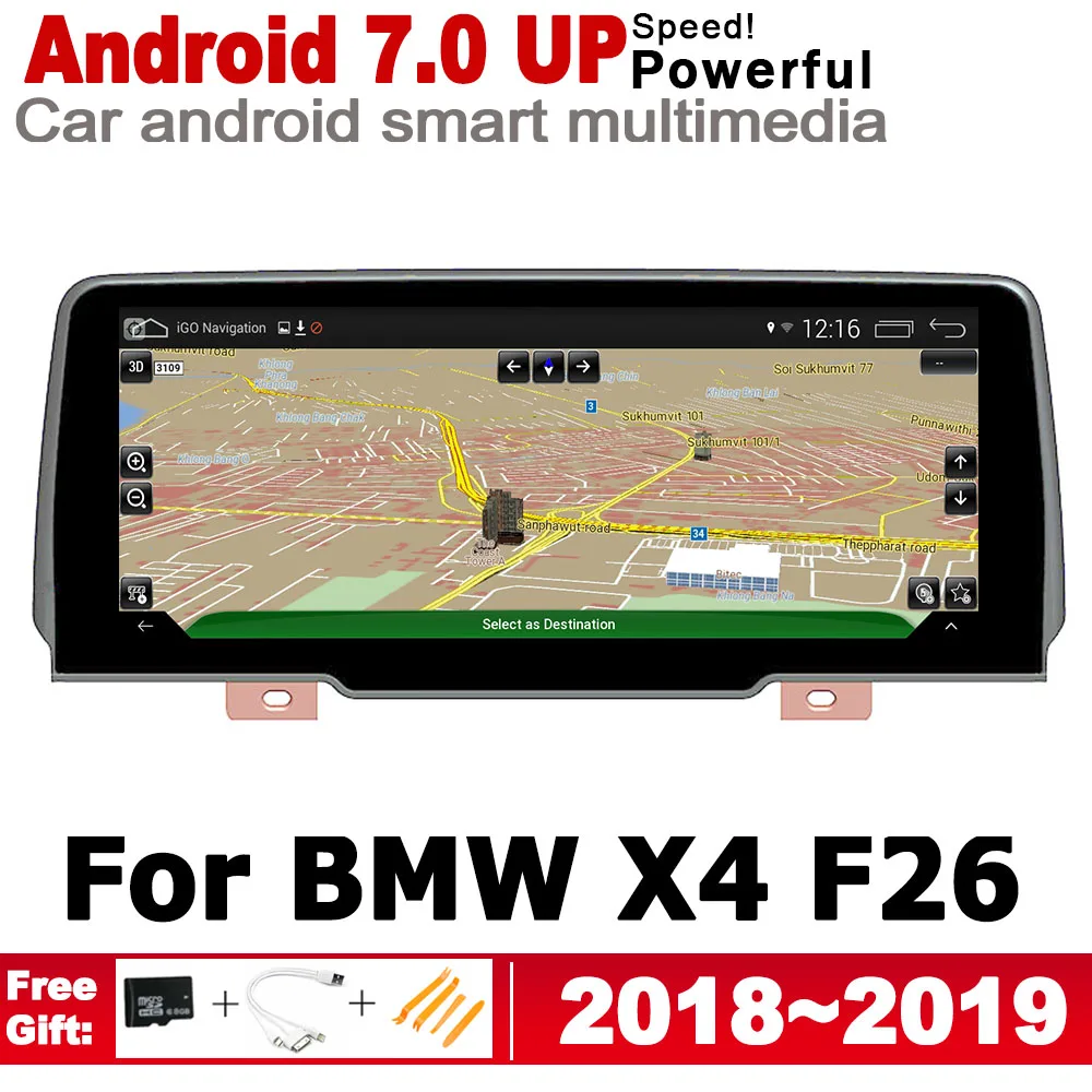 For BMW X4 F26 2018 2019 EVO IPS Android 2 DIN Car DVD GPS Navigation Map Multimedia Player Stereo Radio WiFi System BT | Автомобили и