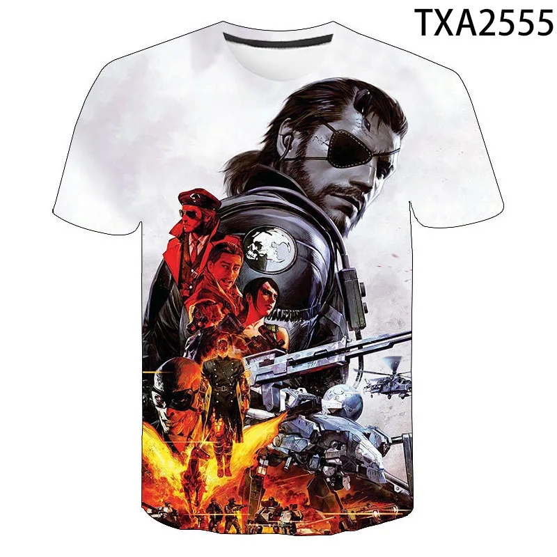 

Летняя модная футболка с 3D принтом, металлическая Экипировка, однотонные мужские, женские, Детские повседневные уличные топы из хлопка с ко...