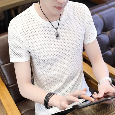 

Summer men's business casual short sleeve t-shirt 3986