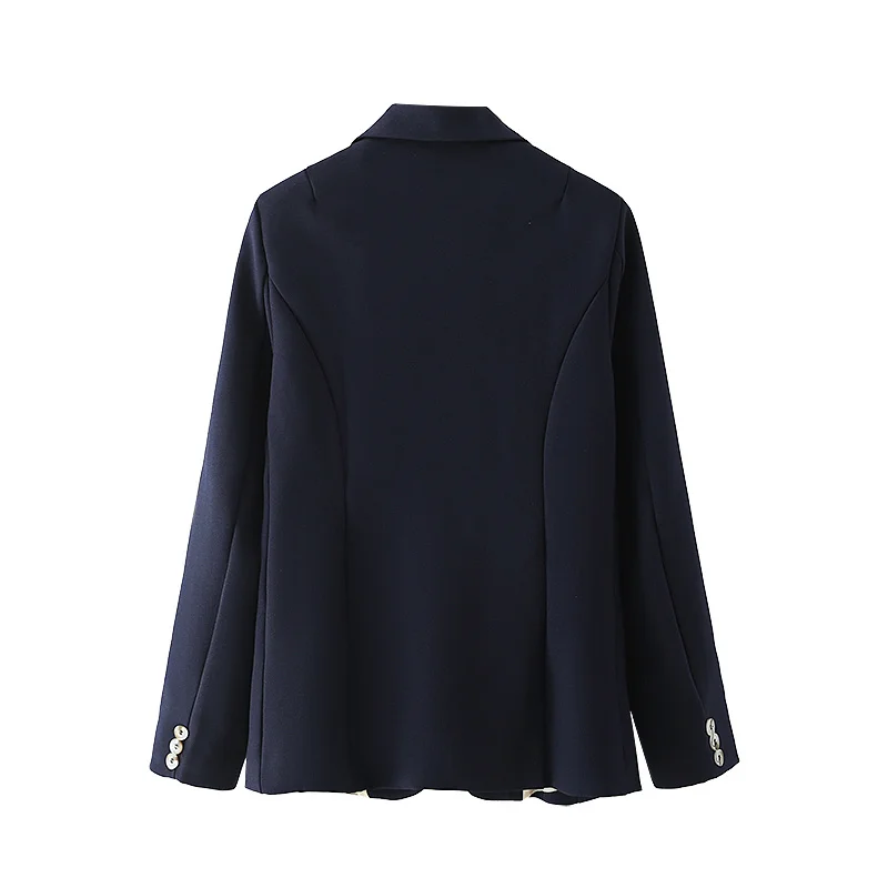 

New Fashion 2021 Designer Blazer Jacket Spring Autumn Office Lady Blazer Women's Single Breasted Metal Outwear