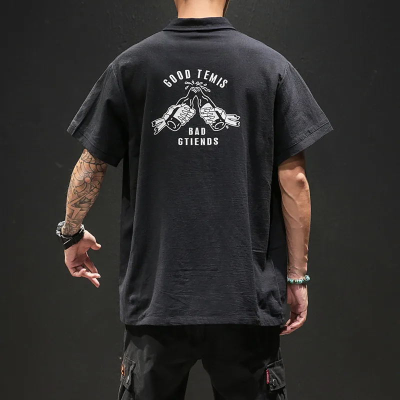 Рубашка поло мужская хлопковая с коротким рукавом Повседневная футболка аниме