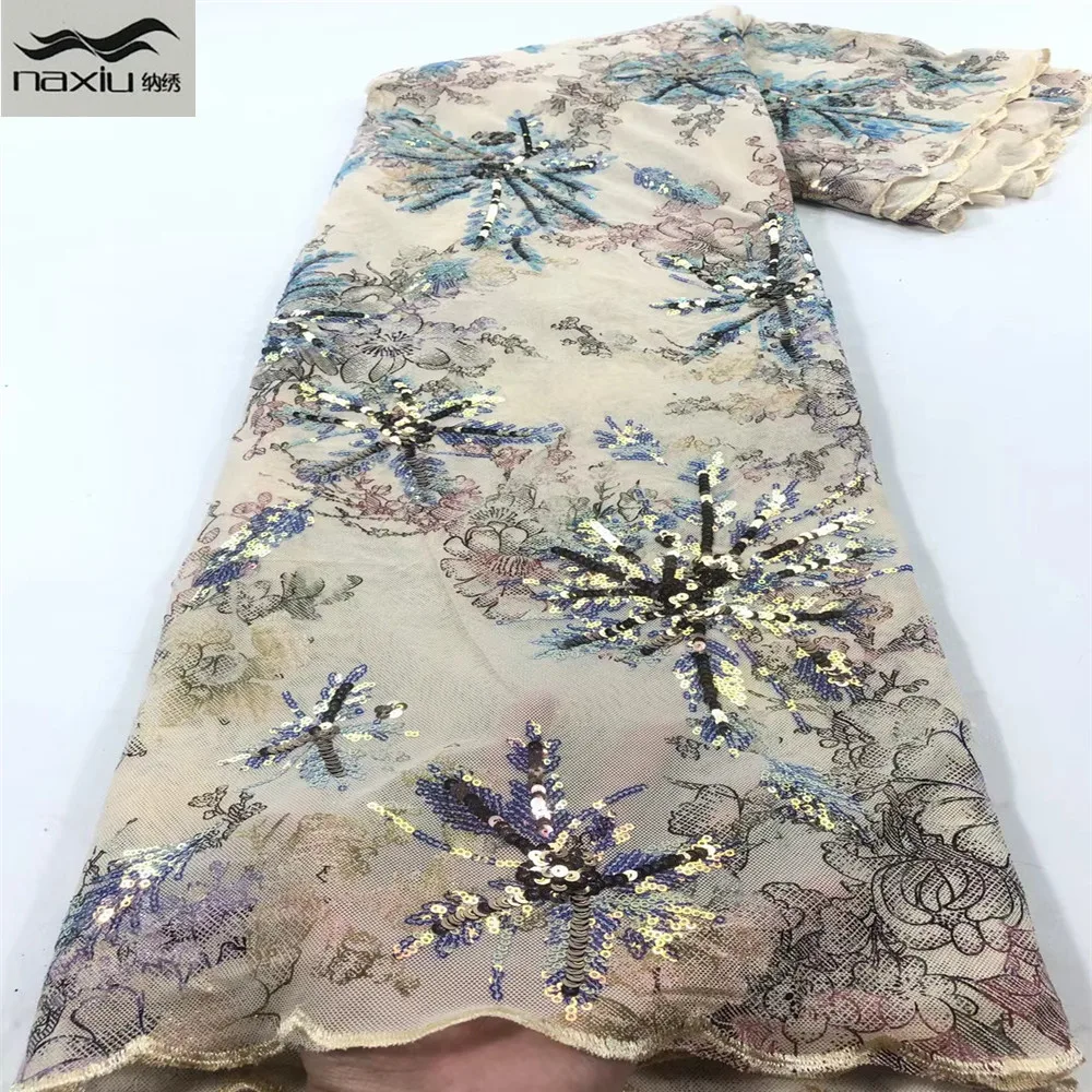 

Madison Nigerian Lace Fabrics Top Selling Sequins Lace Fabric 2021 High Quality Lace African French Tulle Lace Fabric Sewing