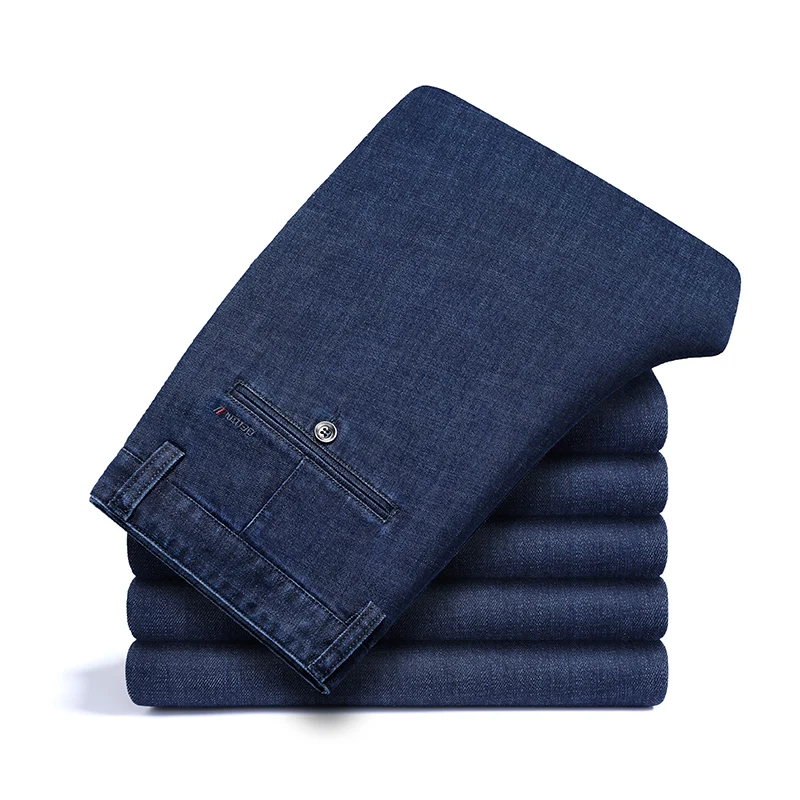 Мужской джинсовый костюм толстые повседневные брюки новинка осень-зима