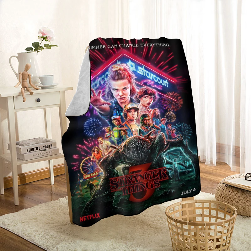 

New Arrival Stranger Things Blankets Printing Soft Blanket Throw On Home/Sofa/Bedding Portable Adult Travel Cover Blanket 1208p