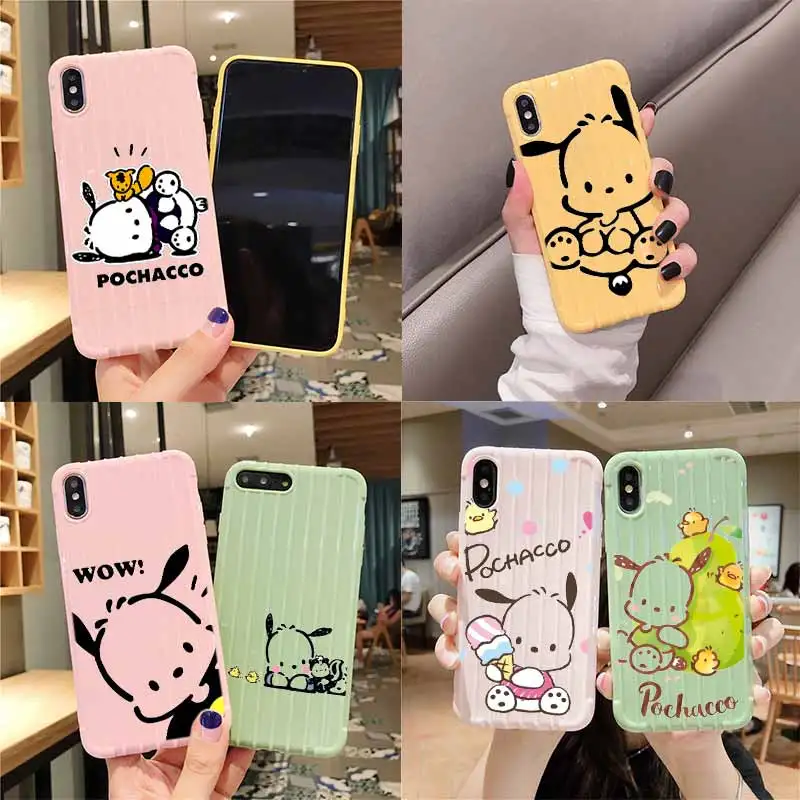 Милый черный Pochacco собака на колесиках чемодан чехол для телефона IPhone 11 Pro Max X XS MAX 8