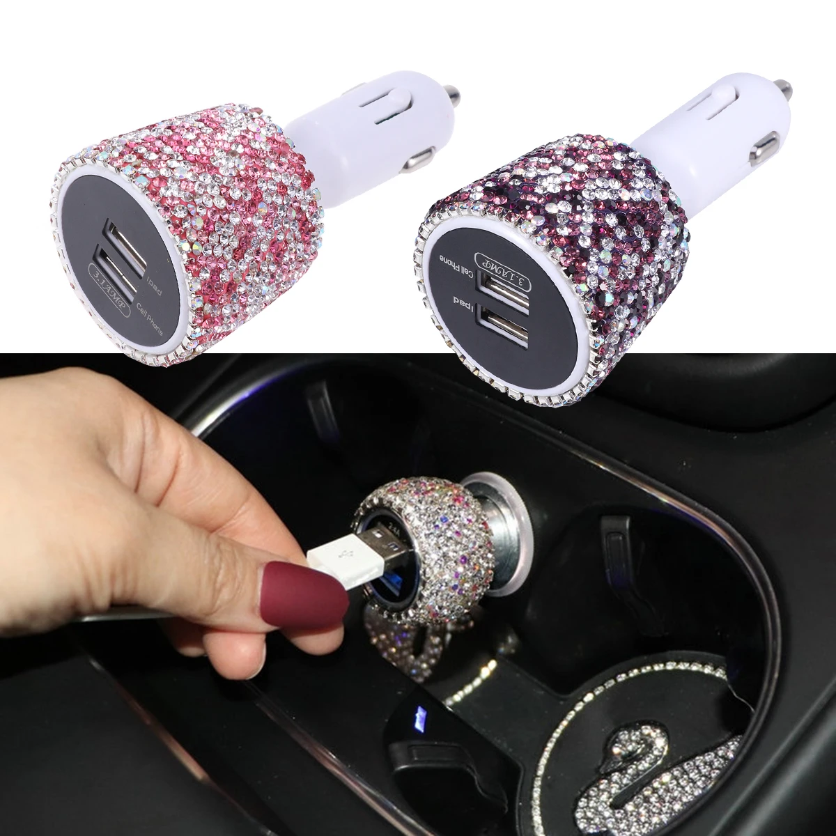 Автомобильное зарядное устройство с двумя USB портами 3 1 А|Зажигалка| |