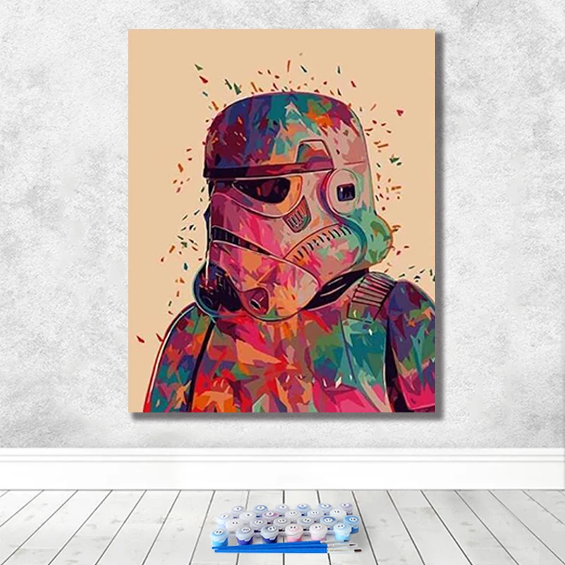 Картина по номерам художественная краска по номерам DIY Ручная роспись абстрактные Звездные войны домашний фон настенная коридор декоративная живопись - Цвет: 21088