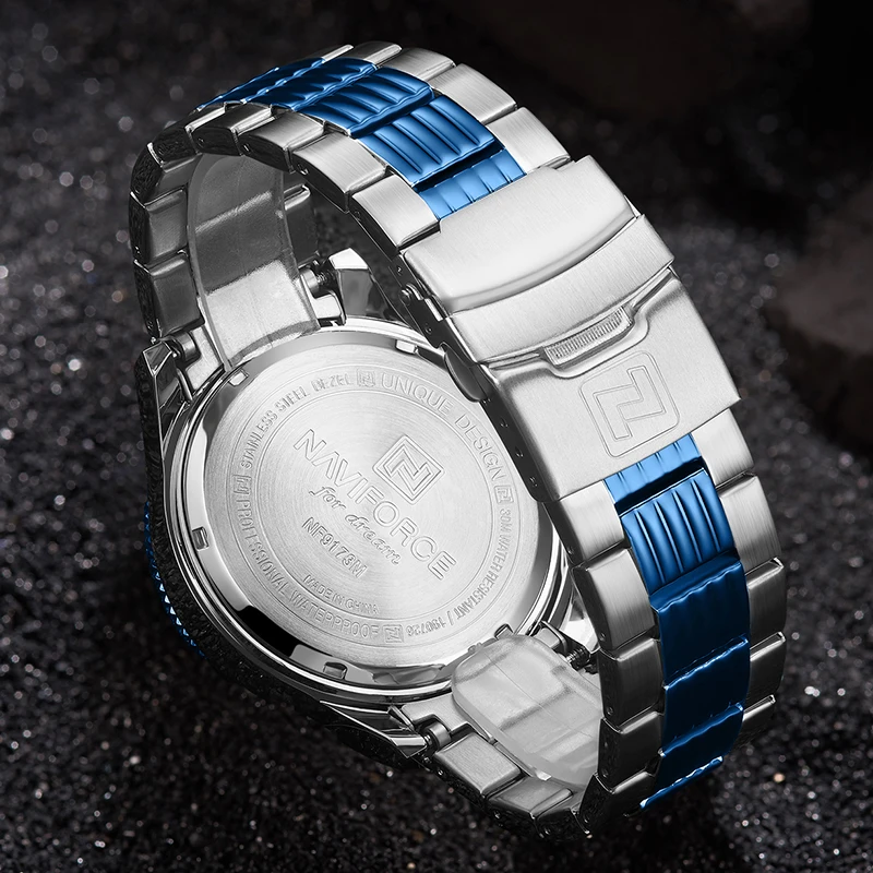 

New NAVIFORCE Luxury Brand Men's Watches Chronograph Men Watch Sport Waterproof Full Steel Quartz Wristwatches Relogio Masculino
