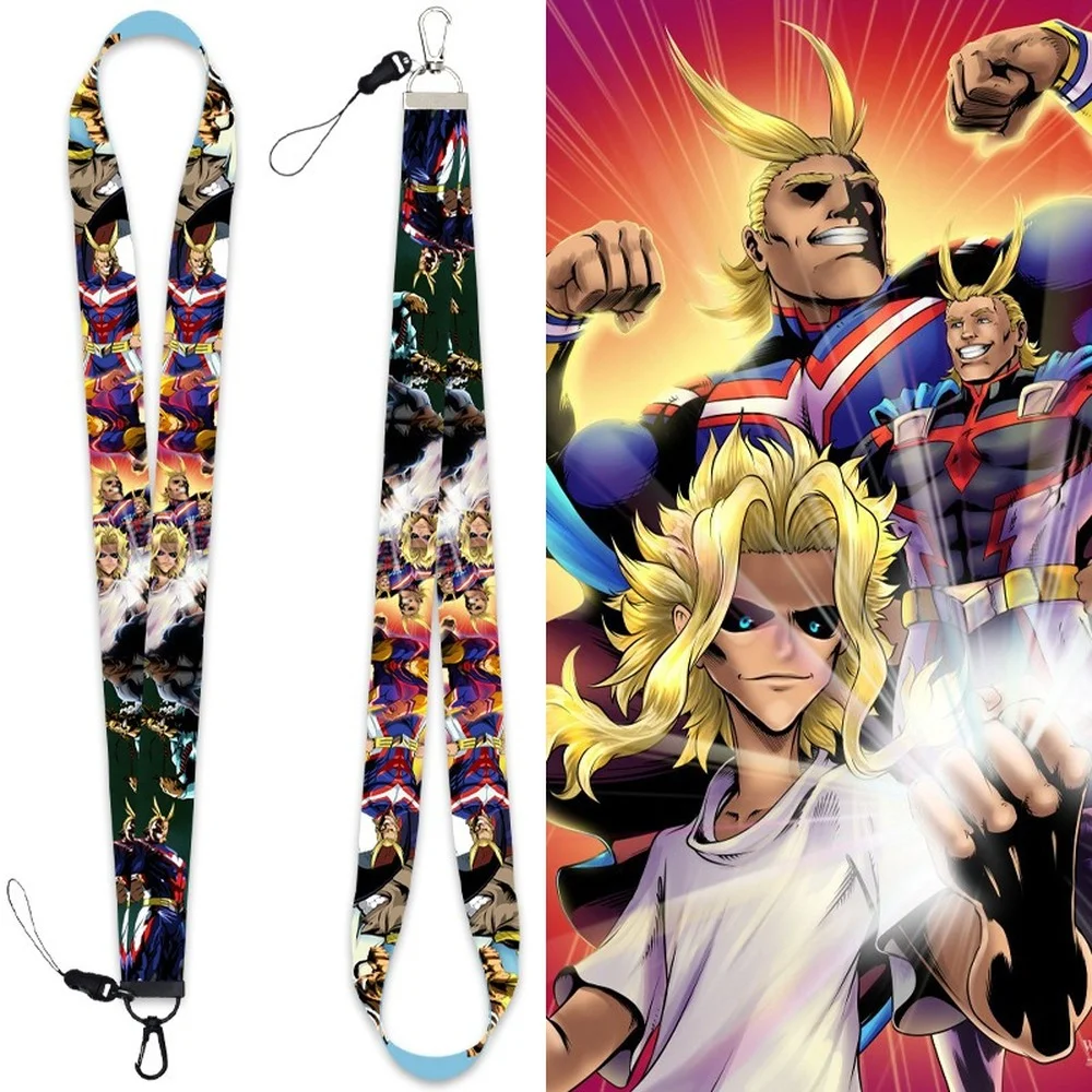 

All Might Keychain My Hero Academia Anime Accessories Key Chain Phone Charm Id Card Bag Backpack Lanyard Women Jewelry Men Gift