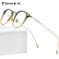 fonex acetate titanium eyeglasses frame men 2021 new retro square prescription glasses women optical spectacles eyewear f85648