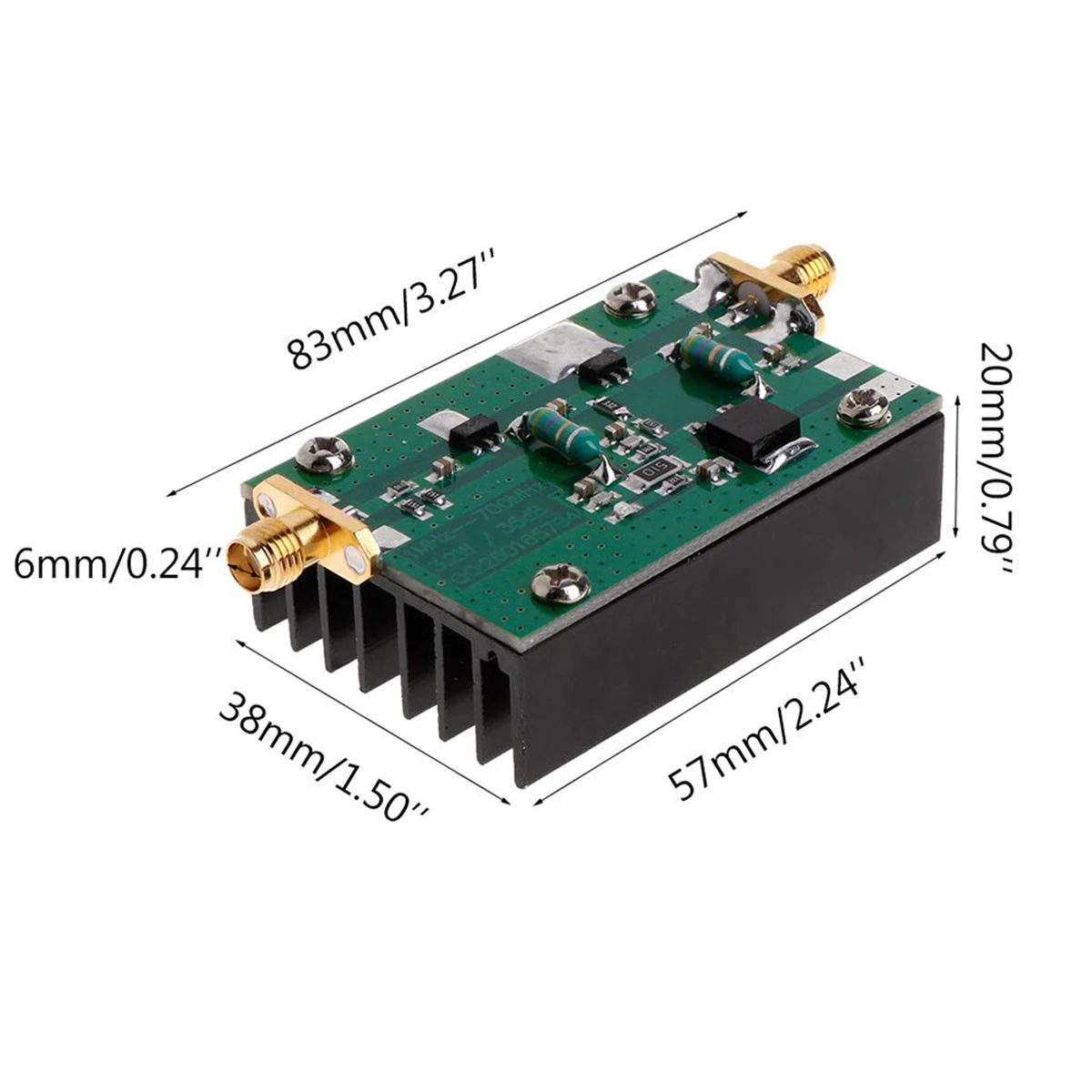 35dB Universal Ham Radio Home RF Power Amplifier Sound Electronic Broadband Transmitter HF FM VHF UHF 1-700MHz 3.2W Module