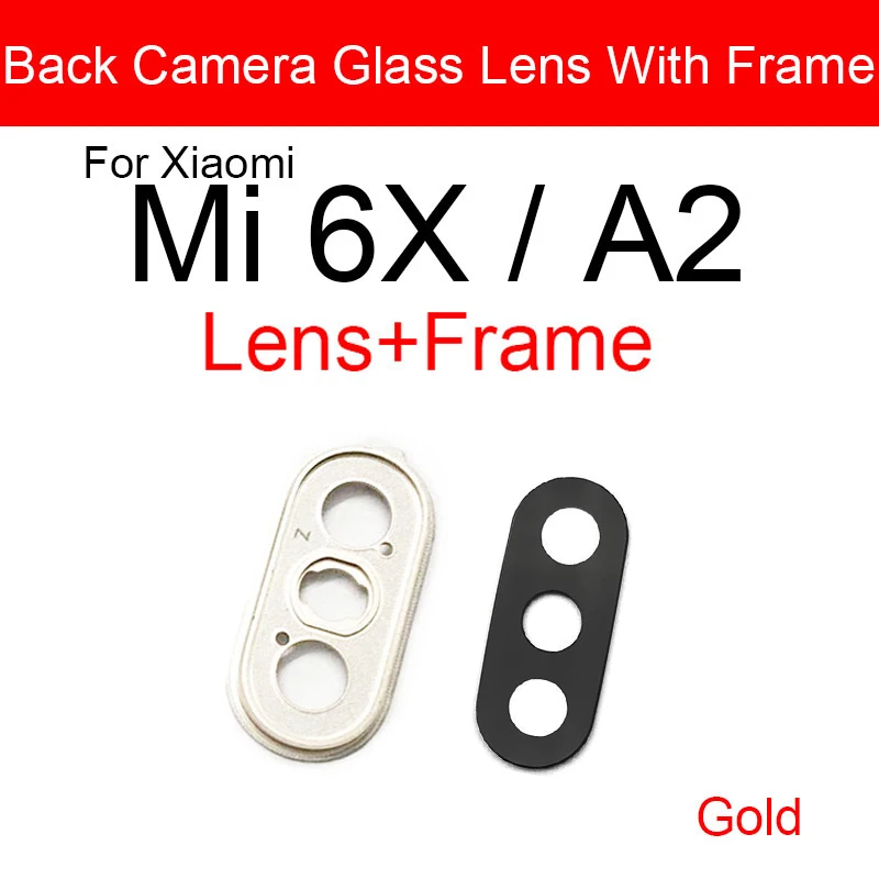 Задняя крышка объектива камеры стеклянная Рамка для Xiaomi Mi 6X A2 основная большая