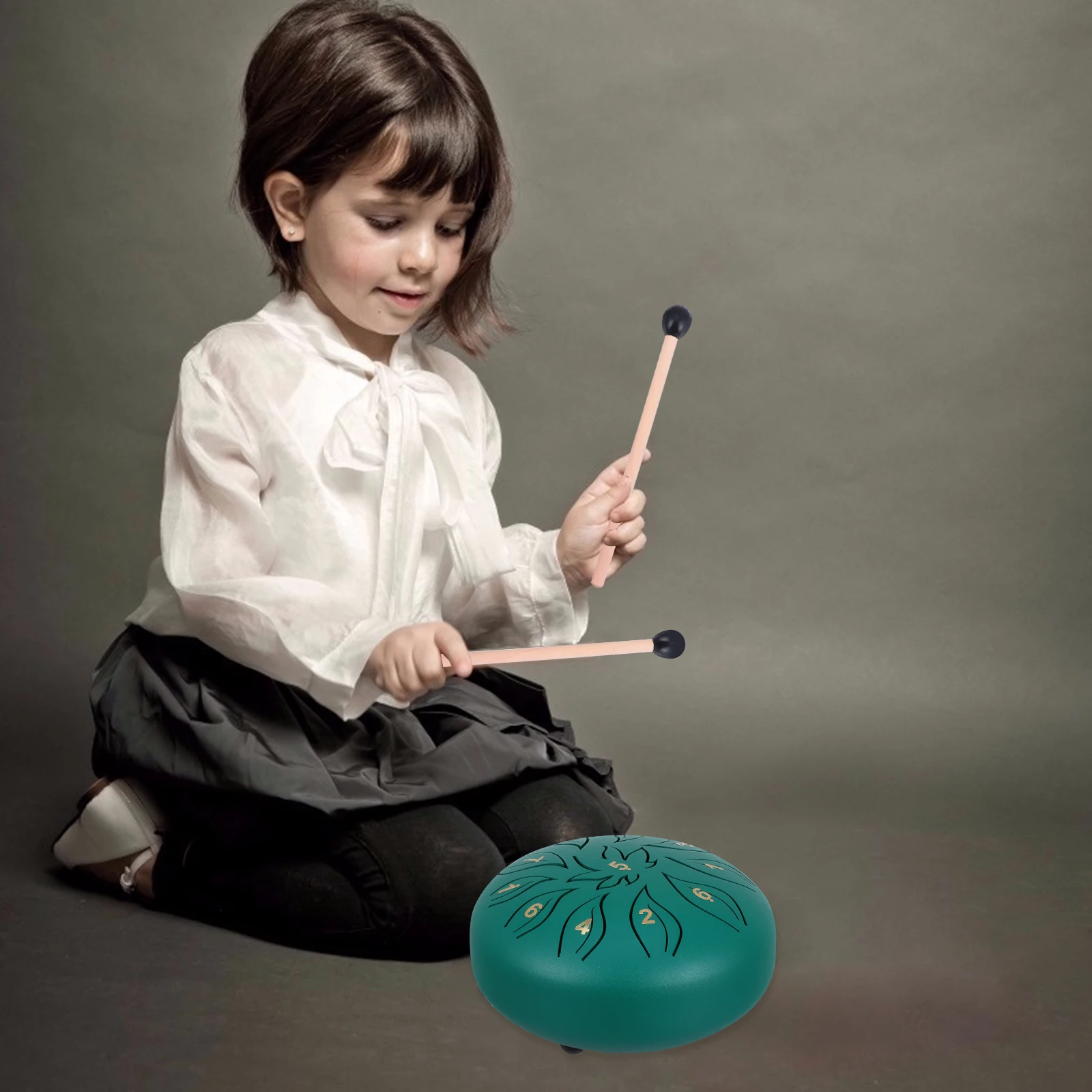 

1 Set Steel Tongue Drum 11 Tune Tongue Drum Instrument with Drum Stick Stand