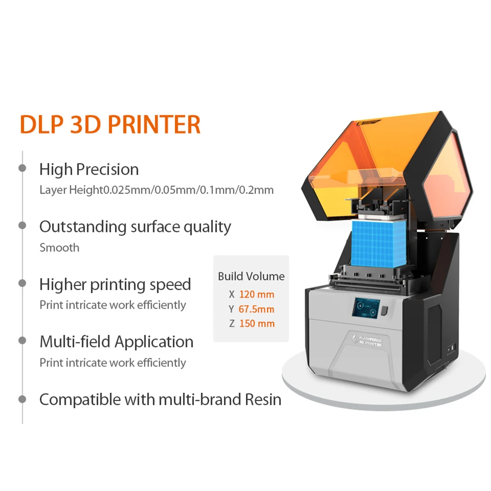 Günstig Flashforge DLP 3d Drucker IPS Smart Touch Screen Hohe Präzision Schmuck Zahnmedizin Digitale Licht Verarbeitung Impresora 3d