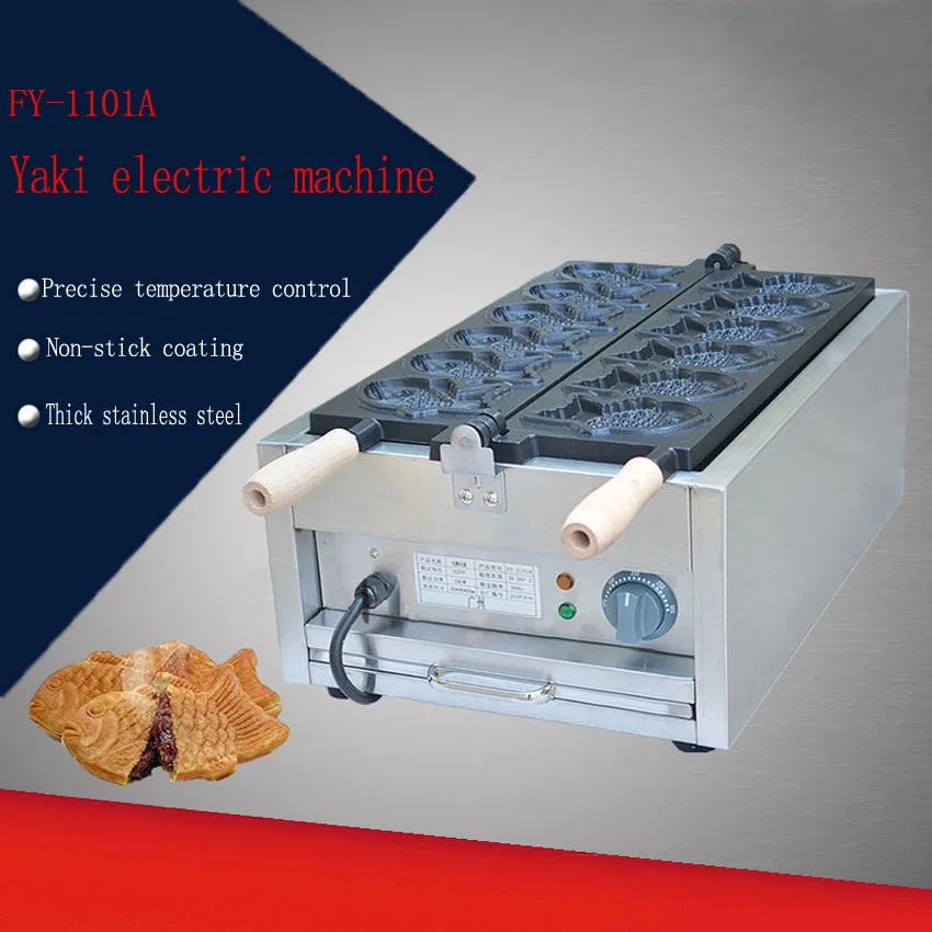 

Электрический 110v /220v Taiyaki вафельница-гриль Вафля в виде рыб производитель шесть электрическая, для печенья тайяки, антипригарное покрытие П...