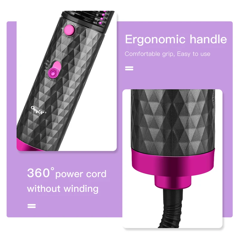 

CkeyiN Blow Hair Dryer Brush Professional Electric Volumizer Curler Straightener Styler Straightening Curling Styling Tool 48