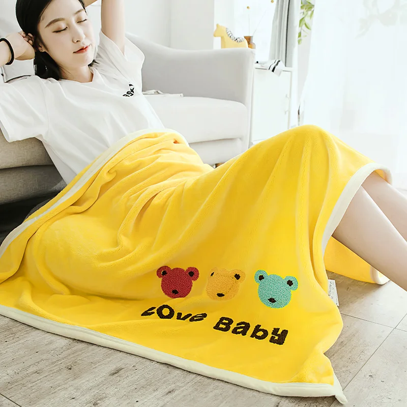 Милые одеяла желтые двойные одиночные для девочек мягкое фланелевое одеяло на