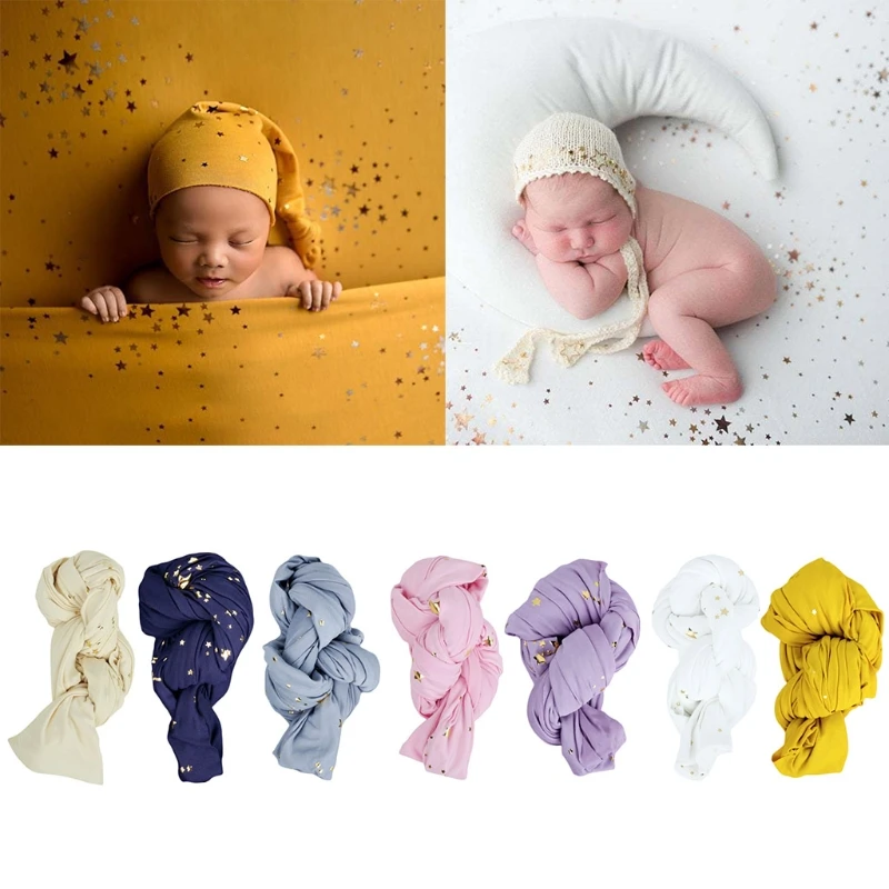 

Newborn Photography Props Blanket Baby Infants Swaddling Starry Wrap Backdrop
