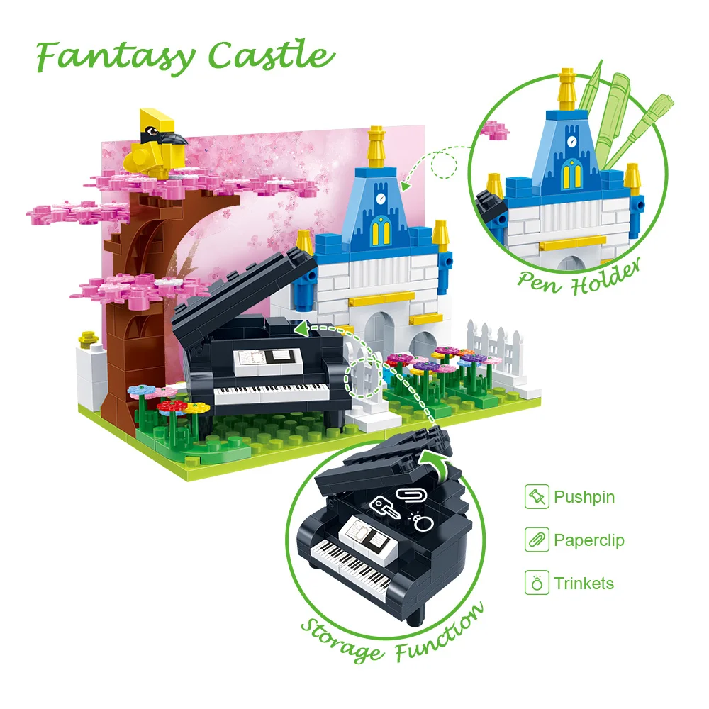 banbao four seasons spring pencil vase photo frame phone holder building blocks office tools for valentines girl boy friend gift free global shipping