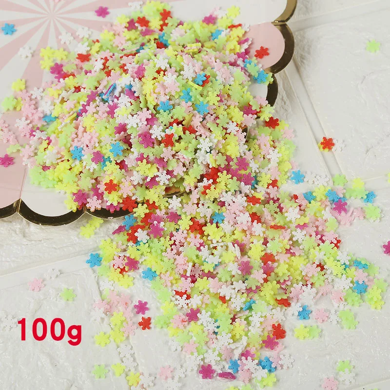 A2206 100g/lot Fimo Polymer Clay Sprinkles for Slime Heart Round Snowflake Star Slices Fake Cake Dessert Decoration DIY Nail Art Craft - Цвет: A2206