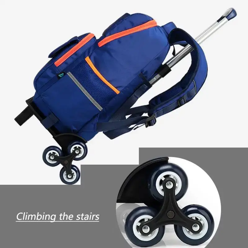 

SUN EIGHT Wheeled Backpack For Girls/Boy Trolley School Bags Wheeled Bag Kid Luggage 6 Wheels To Climb Stairs School Backpack