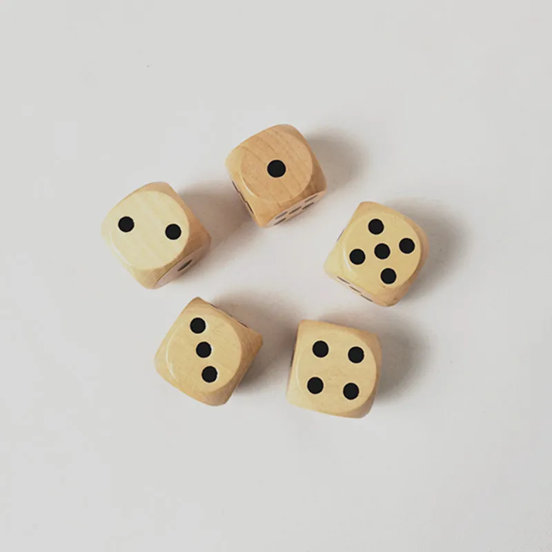 5 шт./упак. 3 см твердые деревянные игральные кости реквизит обучающие игрушки для