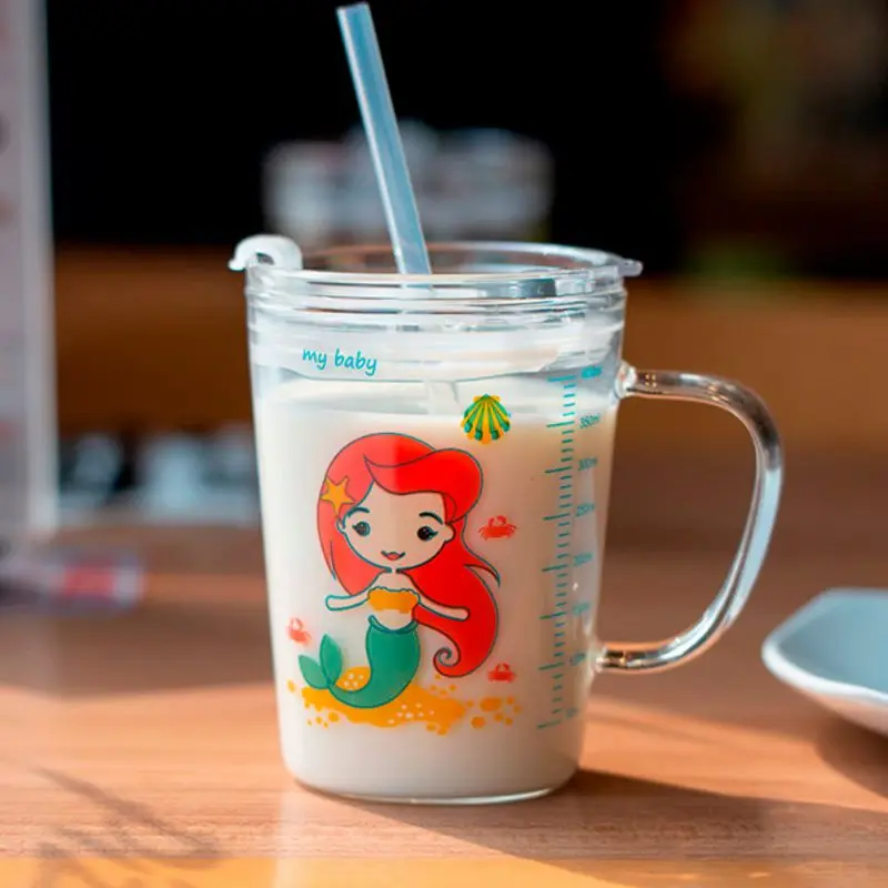 Стеклянная чашка для молока детские бутылочки кормления с соломинкой