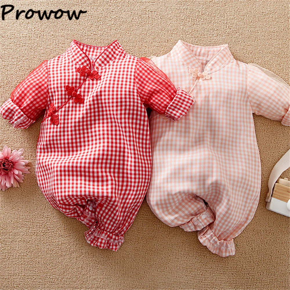 Комбинезоны в клетку для маленьких девочек 0-18 месяцев | Детская одежда и обувь