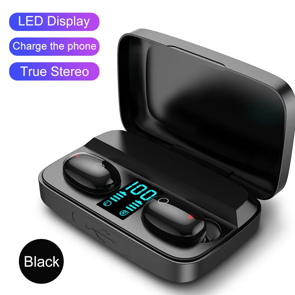 In-ear Наушники-вкладыши TWS Bluetooth наушники 5 0 с 1800 мАч Power Bank бас True беспроводной