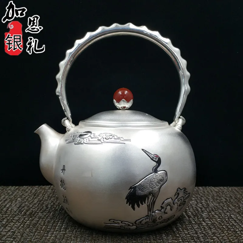 Чай горшок портативный чайник серебро горячая вода 1100 мл воды чайный набор