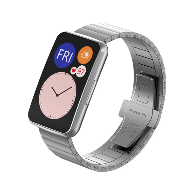 Stainless Steel Strap Wristband Watch Band Wrist Strap For-Huawei Watch Fit Smart Wristband Accessories