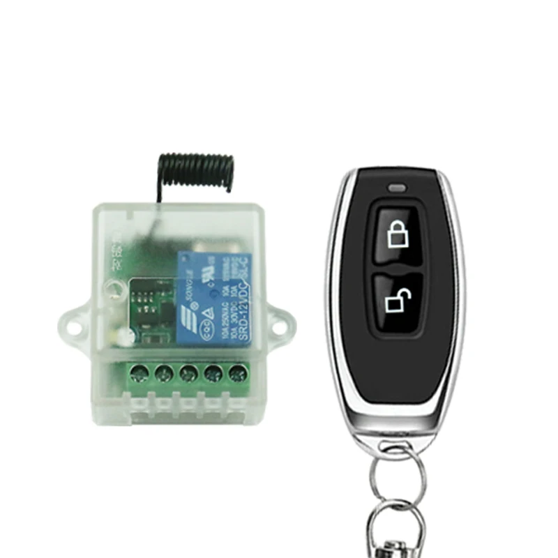 

Sha hu 1Pc RF Transmitter 433 Mhz Remote Controls with Wireless Remote Control Switch DC 12V 1CH relay Receiver Module