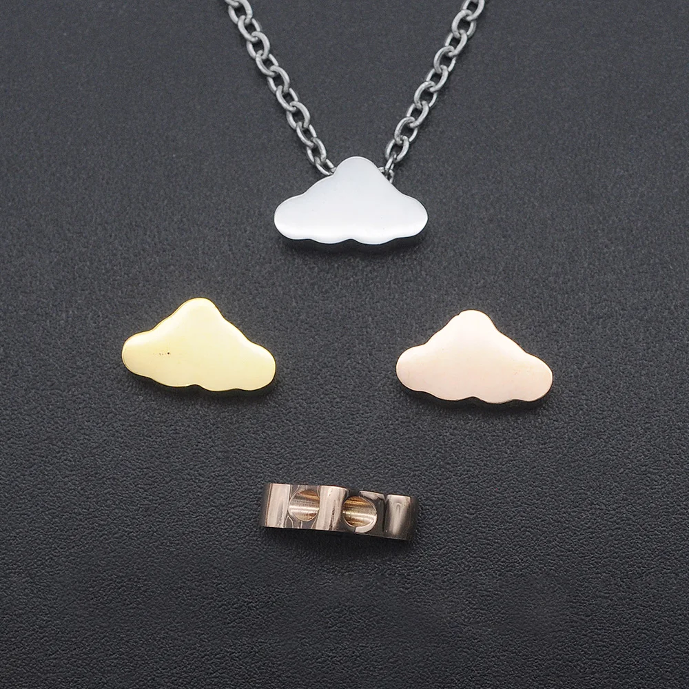 

5 шт./лот 100% бусины из нержавеющей стали «сделай сам» в форме облака оптовая продажа высокое качество 1,8 мм отверстие маленькие бусины для юв...