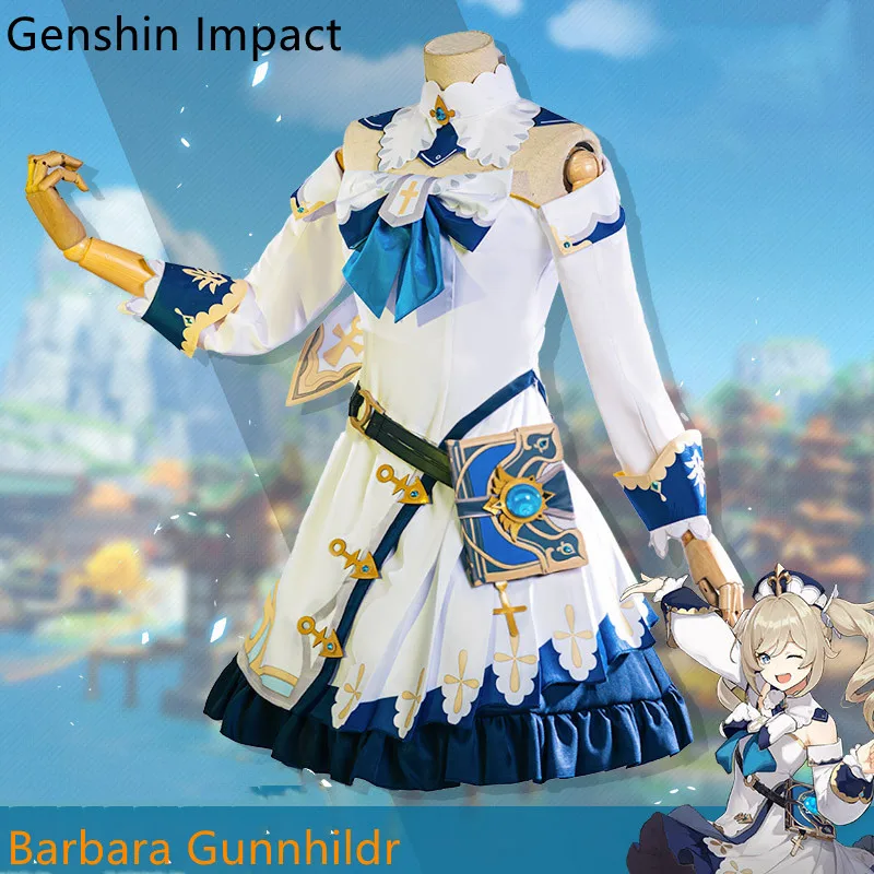 

Аниме-игры Genshin Lmpact платье принцессы Барбары ганнхилdr полный комплект одежда для представлений используется для косплея реквизит костюм 2021...