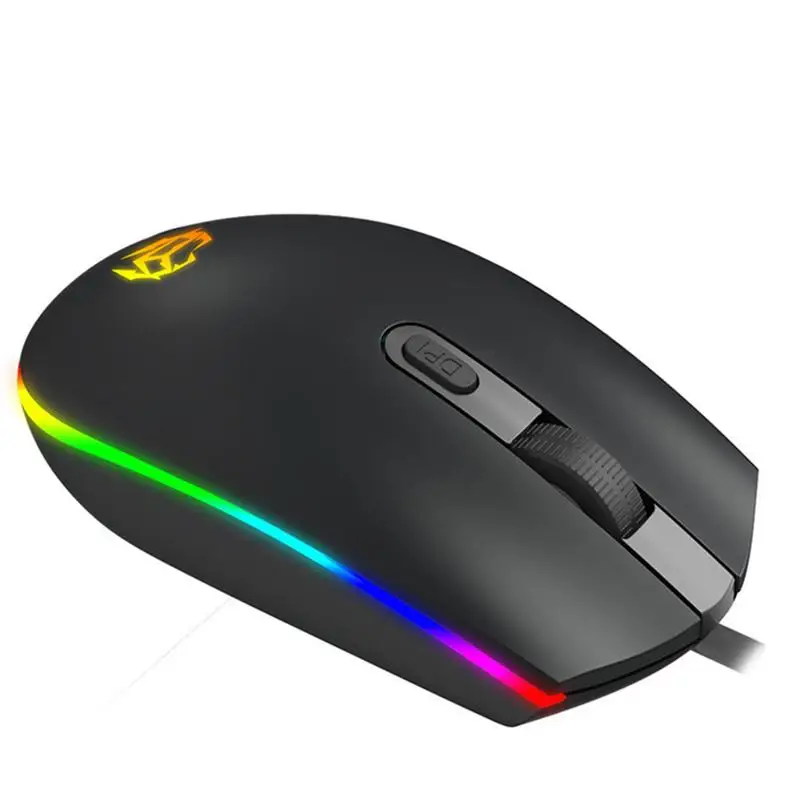 Оптическая USB Проводная мышь игровая эргономичная для компьютера черного ПК