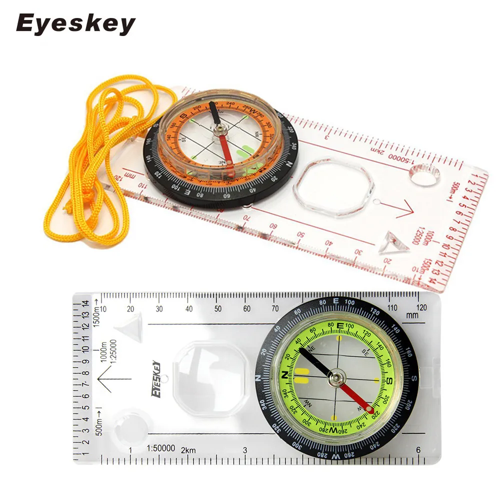 

Eyeskey Camping Outdoor bussola Compass Special Compass Map Scale Hiking Cross-country Directional Night Ruler Race Baseplate Di