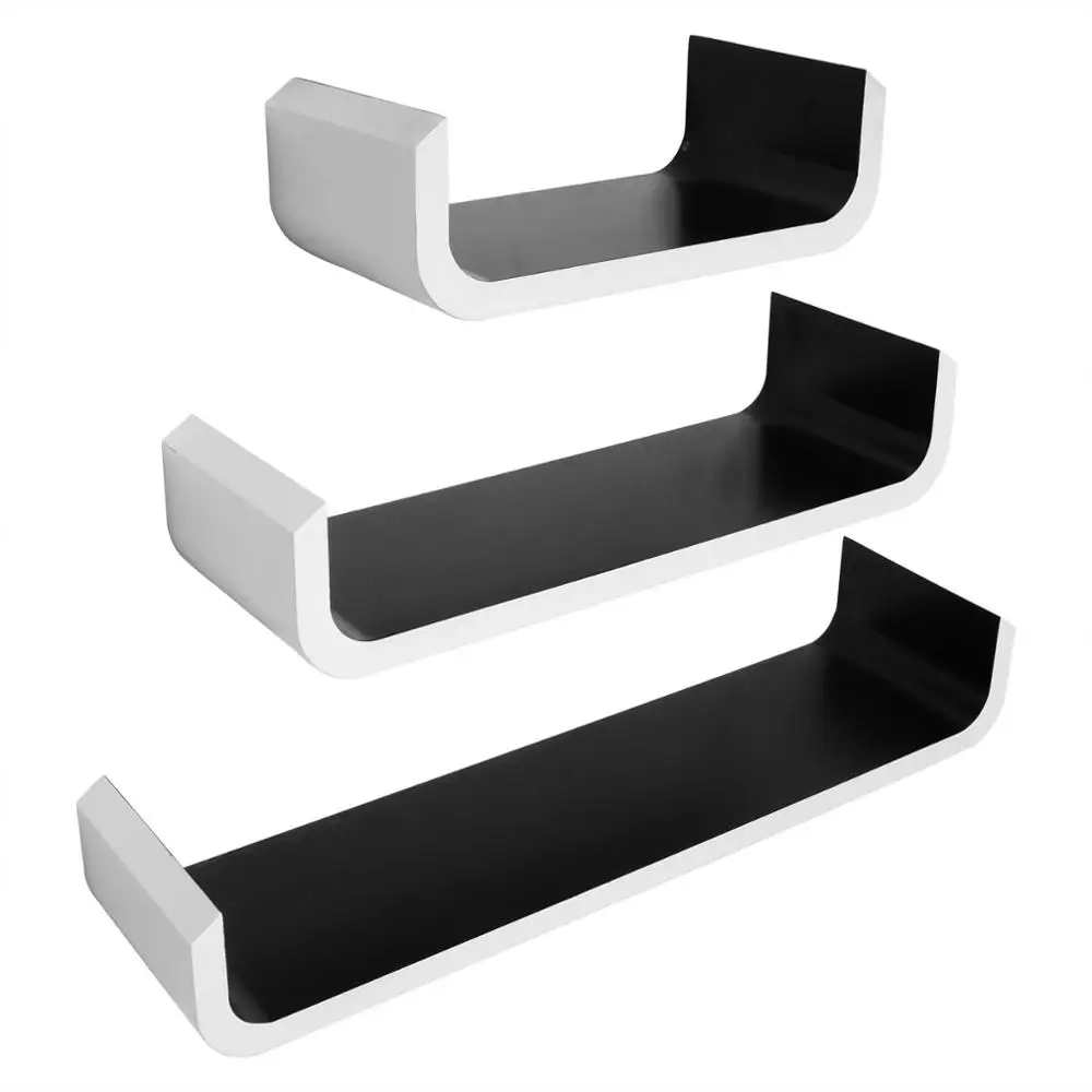 

3PCs/set 60/45/30cm Long Wood Wall Shelf Floating Shelves Trays Modern Bookshelves TV Wall Hanging Storage Shelf for Home Decor