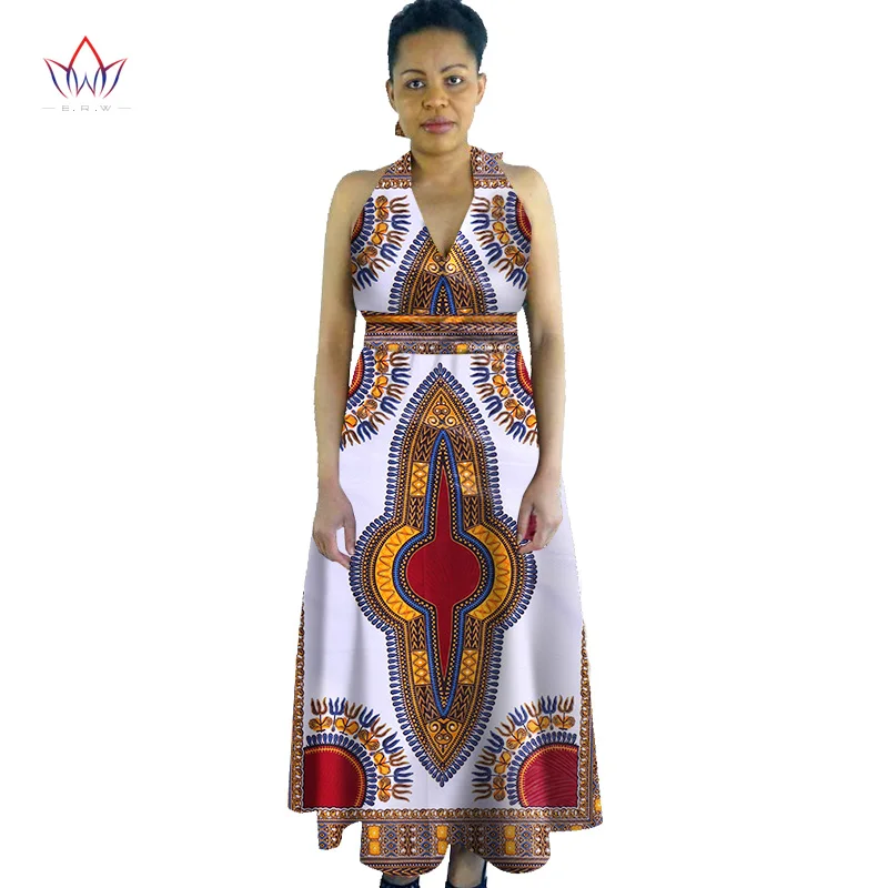 Летнее женское платье в африканском стиле на заказ длинное без рукавов с принтом