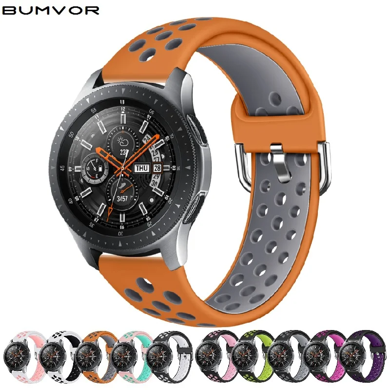 22 мм силиконовый спортивный ремешок для samsung Galaxy Watch 46 SM R800NZSAXAR 20 Amazfit Bip Galxy 42