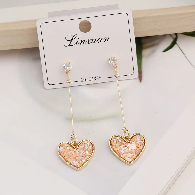 Женские серьги в стиле хип хоп длинные с кристаллами красного цвета