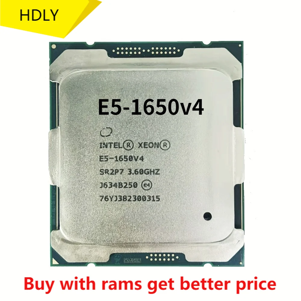 

E5-1650V4 оригинальный Intel Xeon SR2P7 OEM версия E5 1650V4 3,6 ГГц 6-ядерный 15 Мб SmartCache 140 Вт E5 1650 V4 LGA2011-3