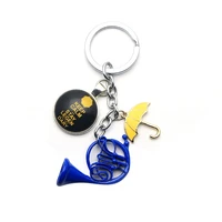1pcs himym how i met your mother yellow umbrella mother blue french horn keychain key holder pendant car keychain k999