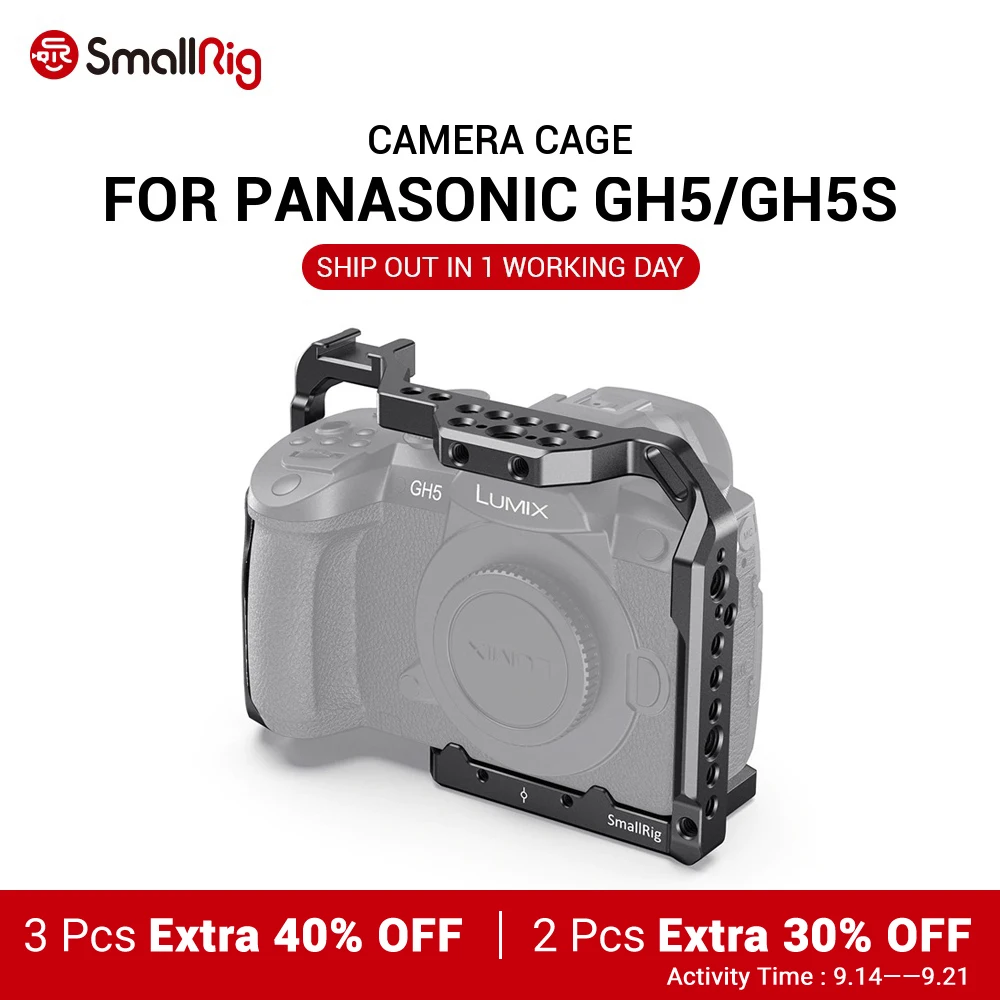 SmallRig GH5 камера клетка для Panasonic и GH5S W/Холодный башмак крепление держателя