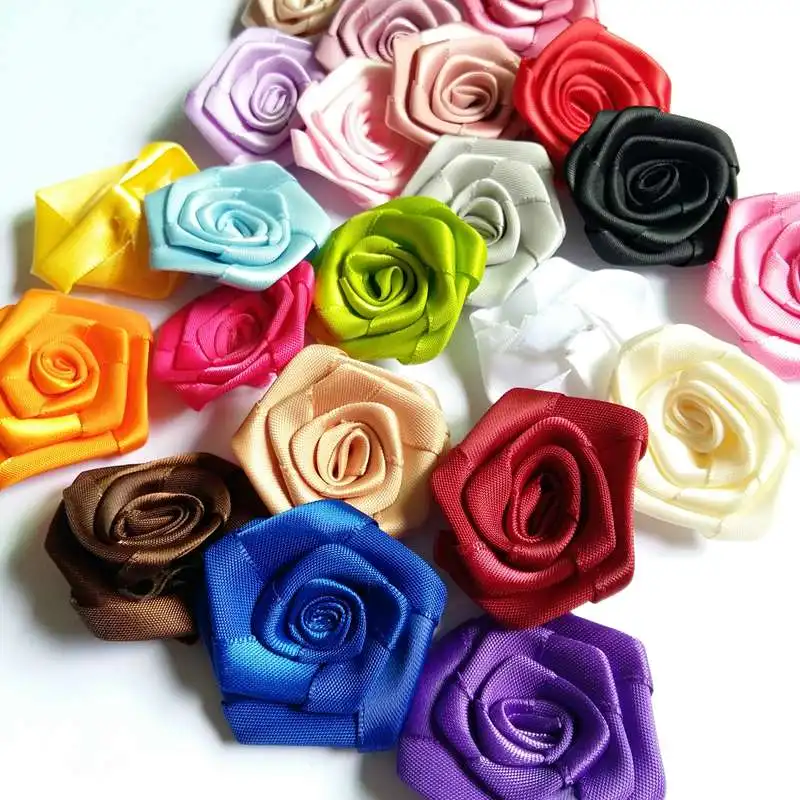 Атласная лента с розетками 10 шт./лот 45 мм ткань сделай сам цветами для декора