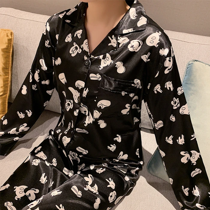 Женские шелковые пижамы мягкие и удобные пижамные комплекты из 2 предметов с