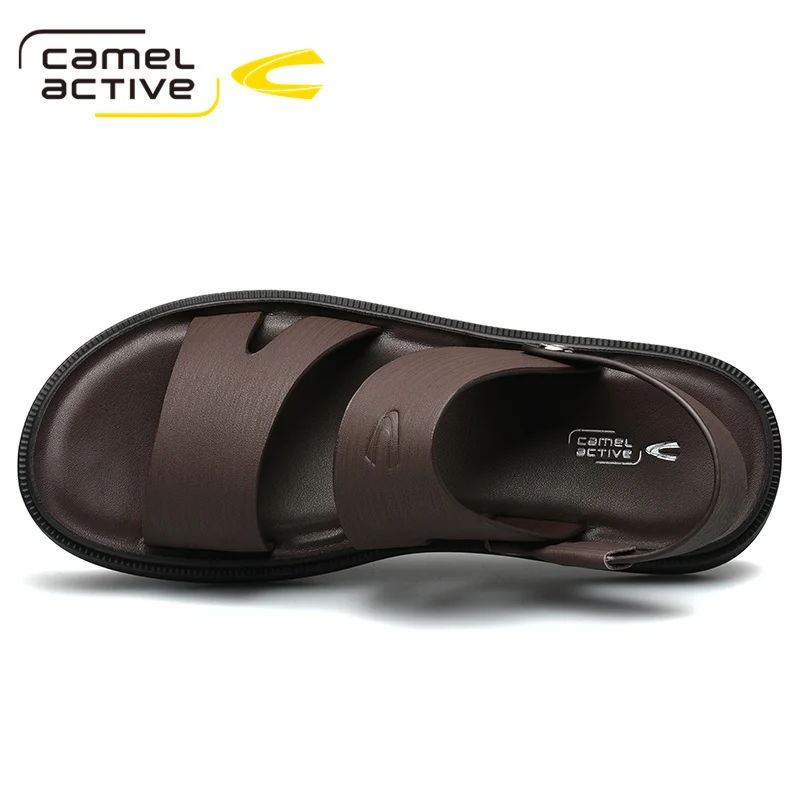 Мужские сандалии из натуральной кожи Camel Active коричневые дышащие пляжные в стиле